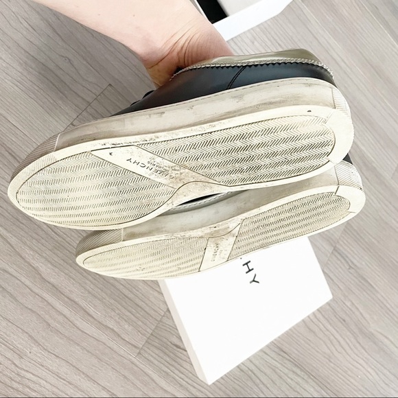 Authentic Givenchy Black Leather Sneakers with Gold Accents - Picture 4 of 5